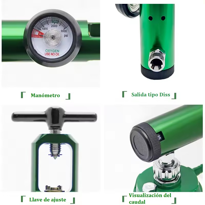 REGULADOR DE OXIGENO 0-15 LPM EXTRA LARGA CGA-870 TITAN MEDICAL