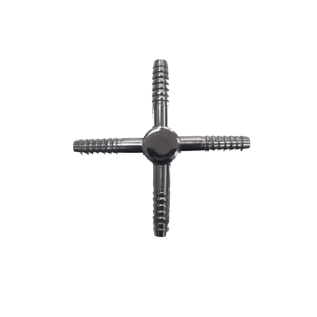 UNION TIPO CRUZ DE METAL EN ESPIGA PARA OXIGENO