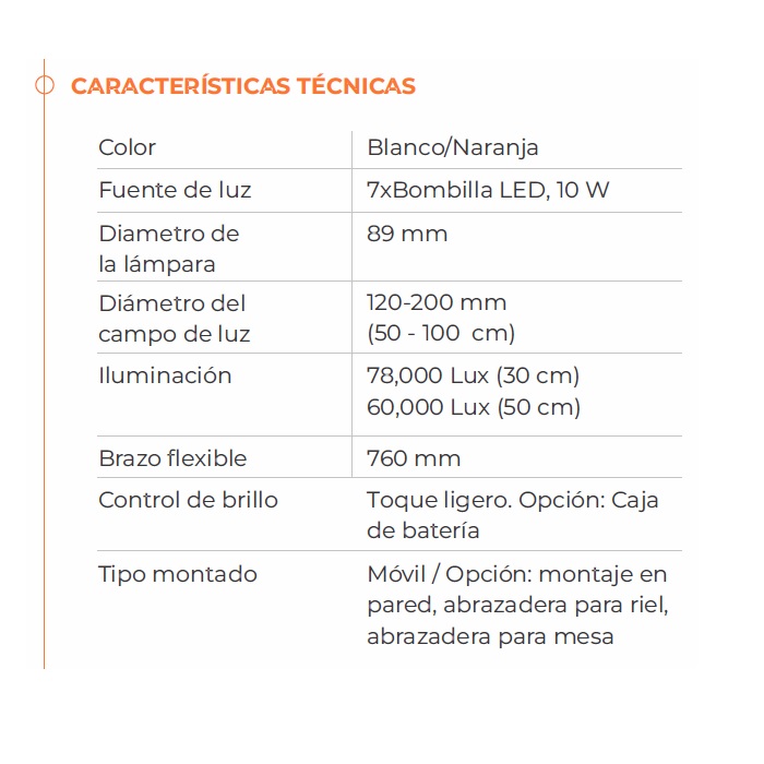 LAMPARA CUELLO DE GANSO PARA EXPLORACION MEDICA KS-Q7