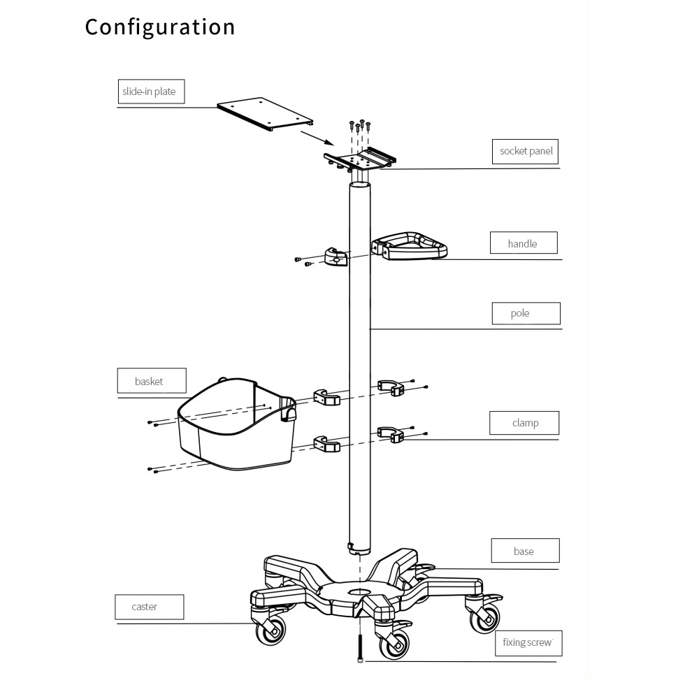 SOPORTE RODABLE PARA MONITOR DE SIGNOS VITALES