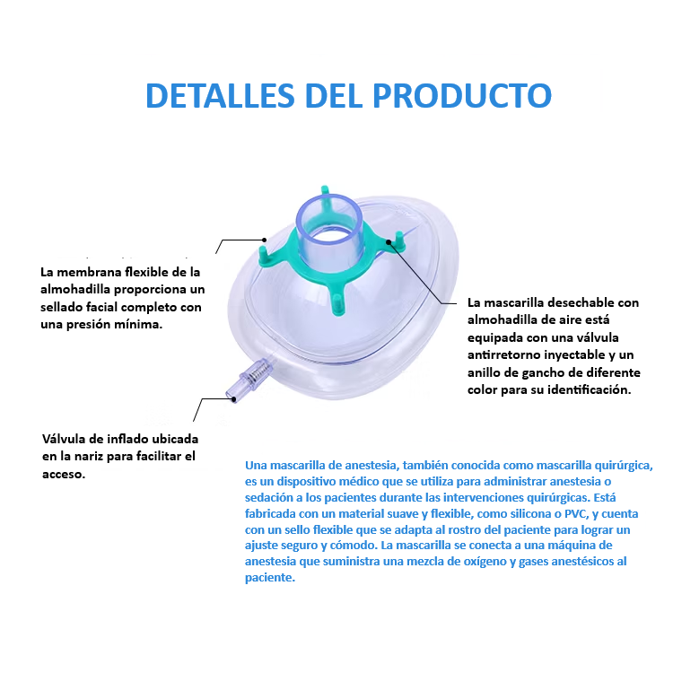 MASCARA DE ANESTESIA DESCARTABLE