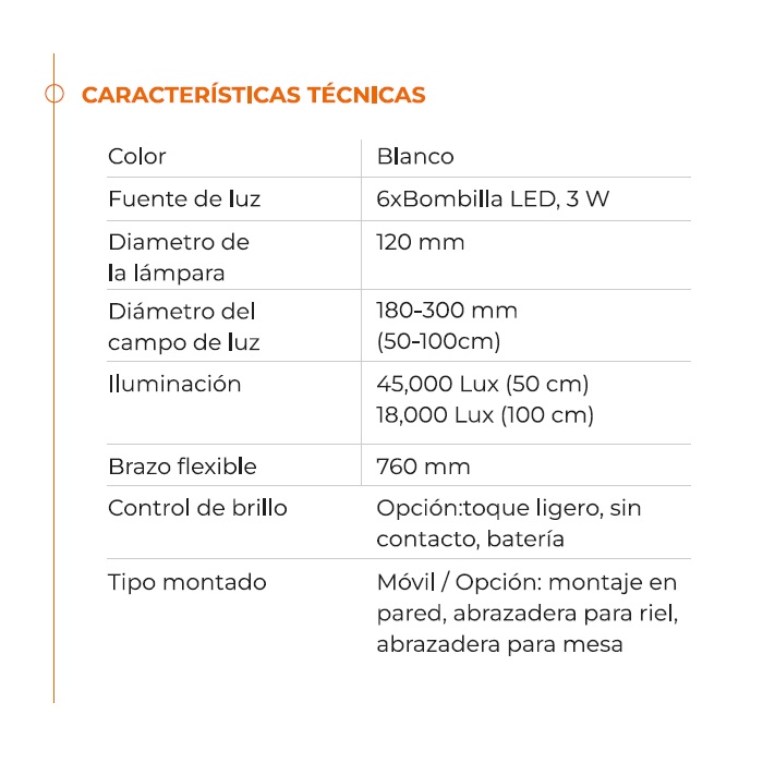 LAMPARA CUELLO DE GANSO PARA EXPLORACION MEDICA KS-LA-6D
