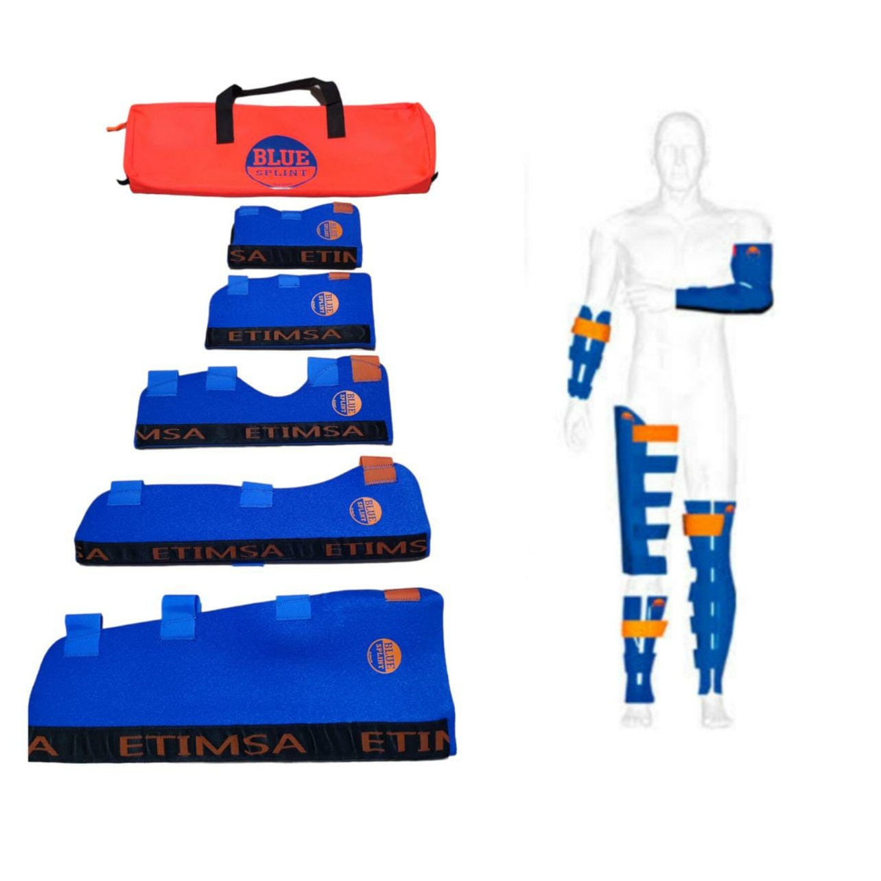 KIT DE FERULAS SEMIRIGIDAS POR CINCO PIEZAS DE BRAZOS Y PIERNAS