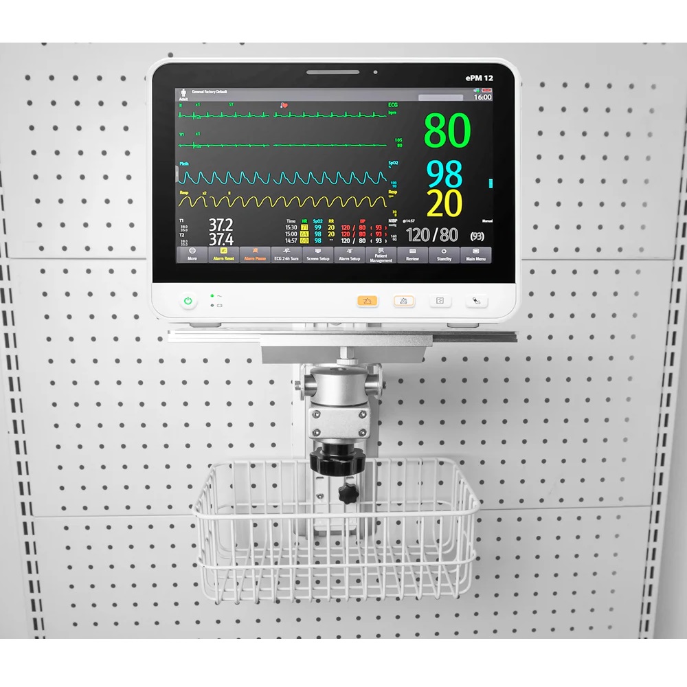 RACK DE PARED CON CANASTA PARA MONITOR EDAN