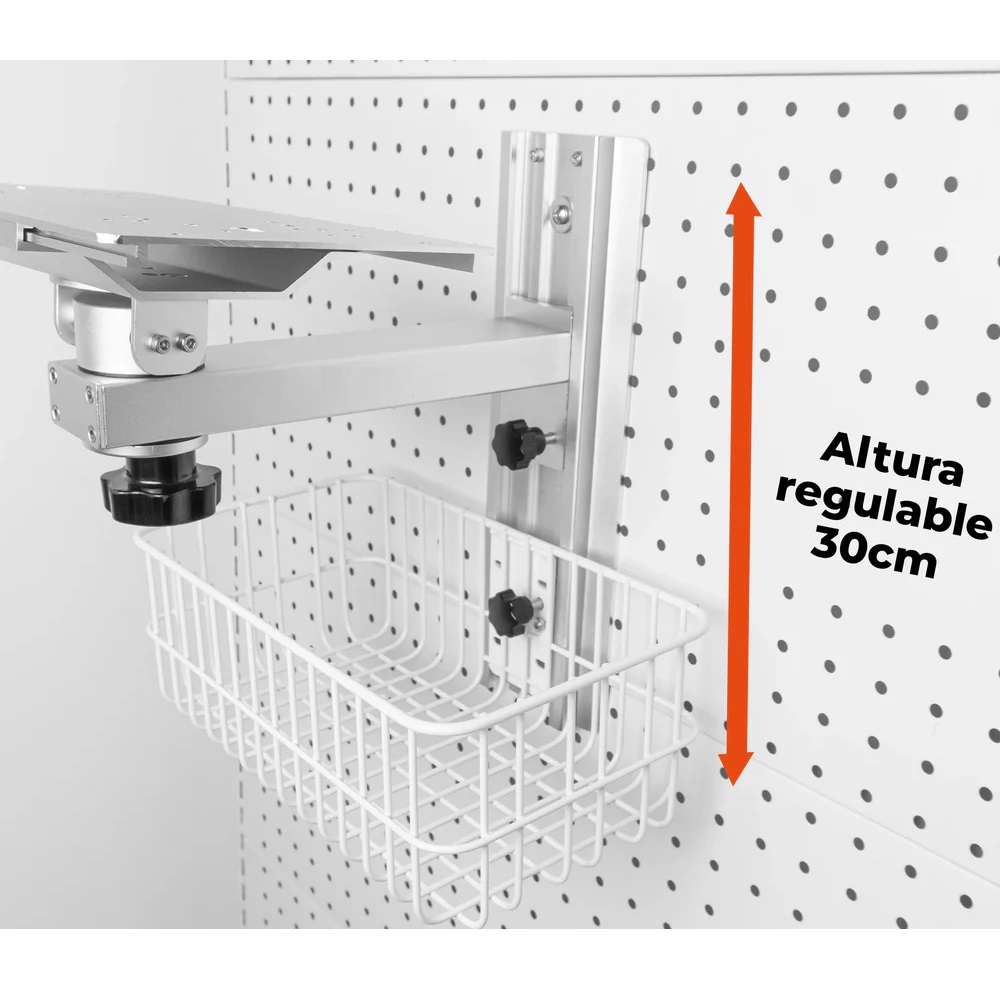 RACK DE PARED CON CANASTA PARA MONITOR EDAN
