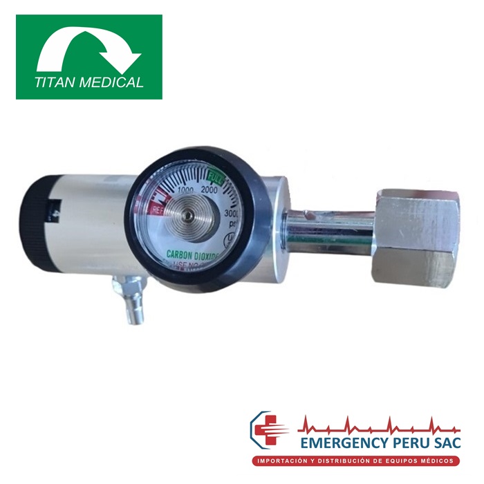 REGULADOR DE CO2 MINI 0-4 LPM CGA-320 TITAN MEDICAL