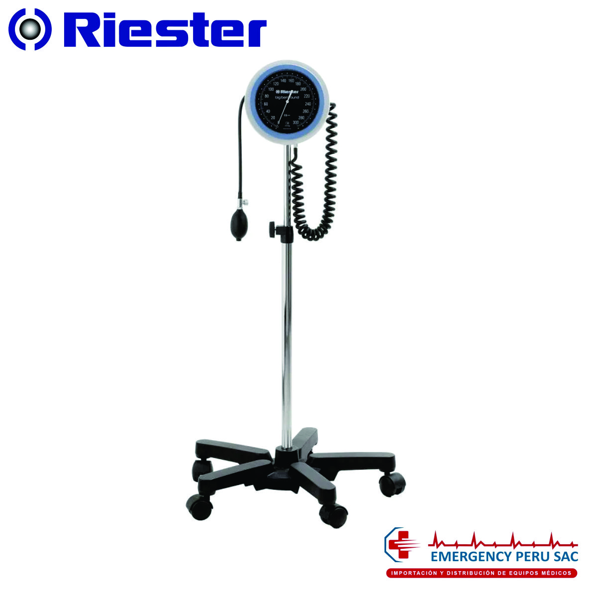 TENSIOMETRO ANEROIDE ADULTO DE PIE CIRCULAR RODANTE