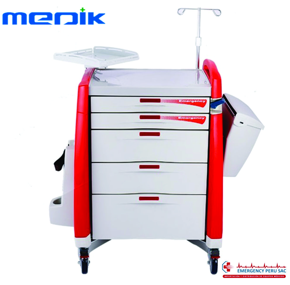 COCHE DE PARO DE 5 CAJONES MEDIK MK-P01